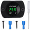 YIXISI Wasserdichtes Auto Voltmeter mit LED Digital Anzeige und Montageplatte, DC 12V 24V Rundes Spannungsmessgerät mit Klemmen, Mini LED Spannungsprüfer für Boot Fahrzeug Motorrad LKW ATV UTV, Grün