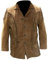 100% Real Suede Western Style Leather Jacket for Sale Native American Coat Fringe (XL, Design 1), Tan