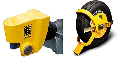 Maypole Stronghold SH5415 Hitchlock for Avonride Trailer Hitches, Yellow & 8-10 inch Trailer Wheel Clamp, MP9061, Yellow