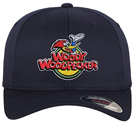 Wonder Woman Offizielles Lizenzprodukt Woody Woodpecker Classic Logo Flexfit Cap (Marineblau), Groß/X-Large