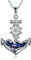 YAFEINI Anker Kette für Damen 925 Sterling Silber Segelboot Möwe Nautische Wellen Halskette Anhänger Anker Schmuck Geschenke für Herren Mädchen