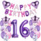 Luftballons 16. Geburtstag deko mädchen Lila Folienballon 16 jahre Geburtstag dekoration mädchen Happy Birthday 16 Geburtstag deko mädchen lila ballon 16 Geburtstagsdeko 16 Geburtstag mädchen