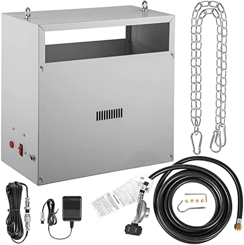 CO2-Brenner 8 Messingbrenner CO2-Generator, 22352 BTU/H Flüssigpropan LP/Erdgas-Kohlendioxid-Generator für Pflanzen, eingebaute elektronische Zündung für Gewächshaus-Hydroponik auf dem Bauernhof LP