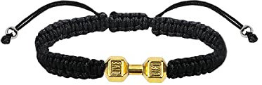 LUOKIFUR Kurzhantel Geflochtenes Herrenarmband Inspirierendes Fitness Bettelarmband Verstellbares Herren- und Damenarmband Sport Fitness Personal Trainer Geschenk (Gold)