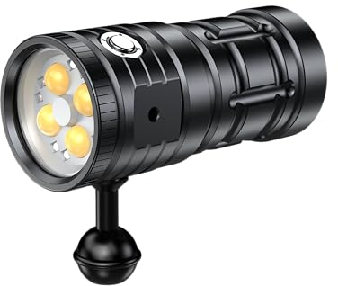 Dive Light for Underwater Photography, 3300Lumens Super Bright Diving Torch, 100M Waterproof Underwater Video Light with Type-C Charging, Professional for Underwater Lighting