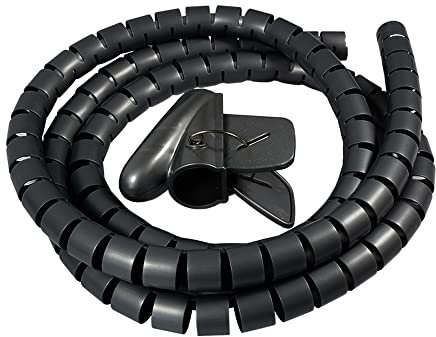 MOCNT 16mm Gaine Spirale Gaine Câble Flexible Fil Rangement Câble Spirale Cache Cable Gestion de Câble Range Organisateur de Câble Manchon Protecteur Tube Longueur 5Meters