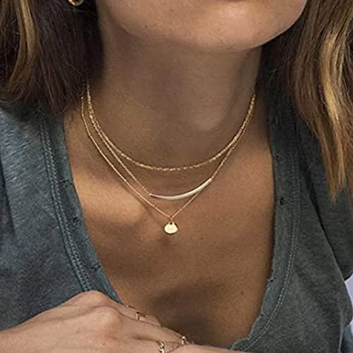 Clataly Layered Choker Collane Metal Tube Paillette Collana Gioielli per le donne e le ragazze