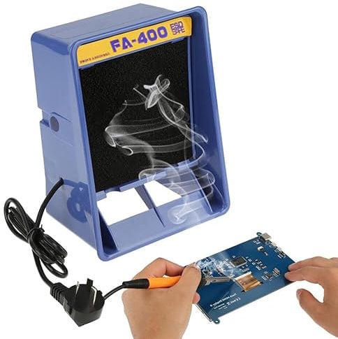 Solder Smoke Absorber Fume Extractor Fan for Soldering Station Silent Smoke Extractor with Extractor Fan and Filter Soldering Iron Absorber Welding Exhaust Anti-Static Smoke Absorber Fan Tool