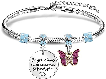 Coagurmes Schwester Geschenk von Schwester Bruder, Erinnerung Silber verstellbare Armband für Frauen Damen Mädchen Schwestern Freunde Kollege Geburtstag Weihnachten Hochzeit Armband Schmuck