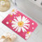 Ubaywey Kleine Daisy Badezimmerteppich Niedliche Gänseblümchen Badematte rutschfest Waschbar Badteppich Blume Badvorleger Weiche Mikrofaser Badezimmer Teppich