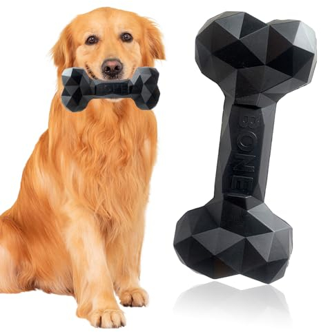 SAVOSWEET Kauspielzeug Hund Knochen Gummi, Hundespielzeug Knochen Unzerstörbar, Hundeknochen Große Hunde Schwarz, Geeignet für Hunde Innerhalb von 60 Kg, Hundespielzeug zur Zahnreinigung