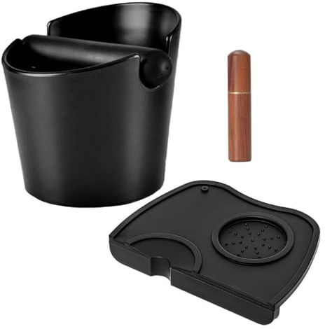 youjia Caja para Posos de Café Coffee Knock Box Cubo para Posos de Cafe con Barra de Golpe Extraíble y Base Antideslizante Agitador de Café Expreso