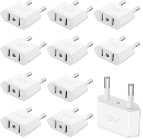 Brelet 20 pièces Adaptateur Prise USA vers France Europe, Adaptateur Voyage US vers France EU Universel, Adaptateur Prise USA Americaine CN Chine pour Voyage US CN Chine vers EU