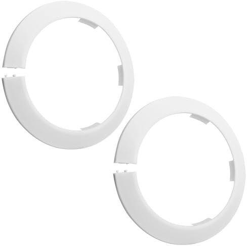 Seimneire 2 Stück 115 mm Wasserrohrabdeckung, Kunststoffrohrabdeckung, Rohrabdeckung, Wandrosette, Abflussleitung, Waschbeckenflansch, Wandmanschette für Badezimmer, Küche, Wasserrohr, Weiß, 2 Stück