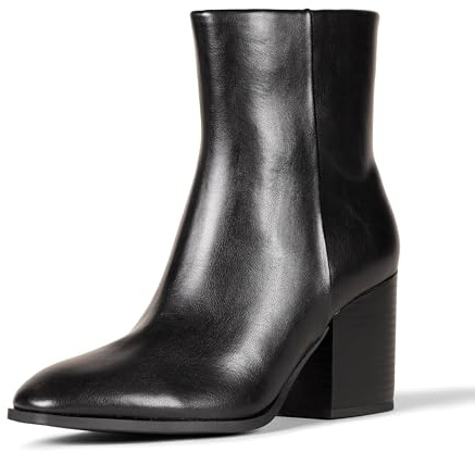 Amazon Essentials Stivaletti con Tacco Semplice Donna, Nero, 42 EU
