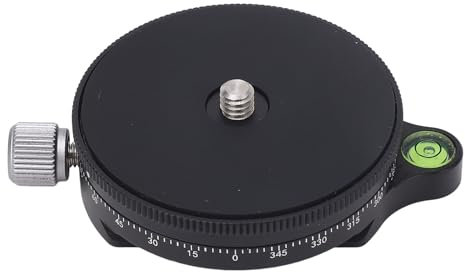 Camera Panoramic Panning Base with Scale Adjustment Button, Panoramic Tripod Rotating Head with Bubble Level, for Photography, Video Recording