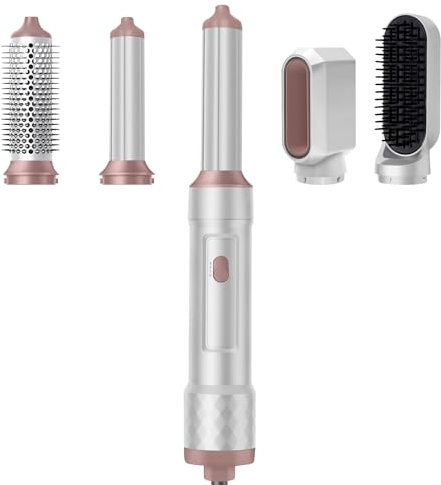 TANSHINE 5 in 1 Auto Wrap Hairstyler Air Styler Set,Rundbürstenföhn Heißluftbürste Volumen Fföhnbürste Warmluftbürste Set,Haar Lockenstab,Hot Air Blow Dryer Brush