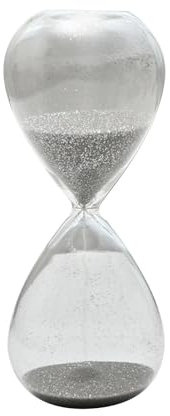 Sharplace Sanduhr aus Glas, 10 Minuten, Heimdekoration, Schreibtisch-Timer, dekorative Sanduhr aus Glas für Regal, Küche, Büro, Schrank, Graues Silber