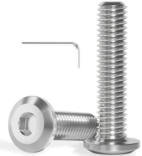 20 Stück M5x20 Schrauben, Flachkopfschrauben, Edelstahl A2 V2A, Innensechskant, Vollgewinde, mit Innensechskantschlussel