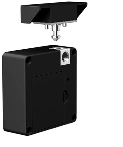 Serratura per armadietto, in metallo e plastica, installazione fai da te, RFID, con opzione di alimentazione USB, per armadietti a doppia porta, armadi in legno (nero)