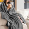 Dreamzie Kuscheldecke Flauschig, Fleecedecke 220x270 cm, Flanell Sofadecke, Weiche Warme Decken Für Bett und Couch, Dunkelgrau Blanket