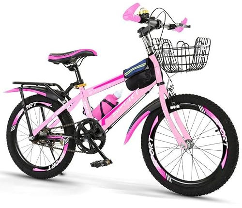 Pink Girls Mountain Bike - 24 Inch, Height Adjustable, Sport Bike, Double Brake, Tool Kit Included for 6 to 12 Year Olds