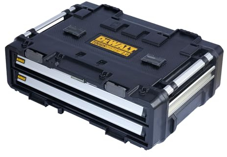 DEWALT TOUGHSYSTEM 2 0 DXL Shallow Drawers – Compact dual-drawer unit with full-extension slides and modular compatibility for organized jobsite storage