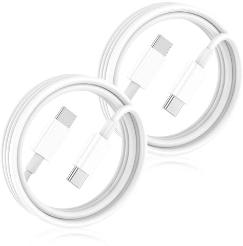 1M Câble USB C vers USB C 60W,Cable Chargeur USB Type C Charge Rapide pour iPhone16/15,MacBook Air/Pro,iPad, Samsung,Google Pixel Switch, Fil USB Type C, Blanc