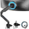 ARES WING Monitor Halterung mit USB A/C, Monitor Arm für 17 bis 49 Zoll Bildschirme, Verstellbarer Monitorständer für 20Kg Tragfähigkeit, Monitorhalterung mit Gasfeder, VESA 75/100 mm,Schwarz