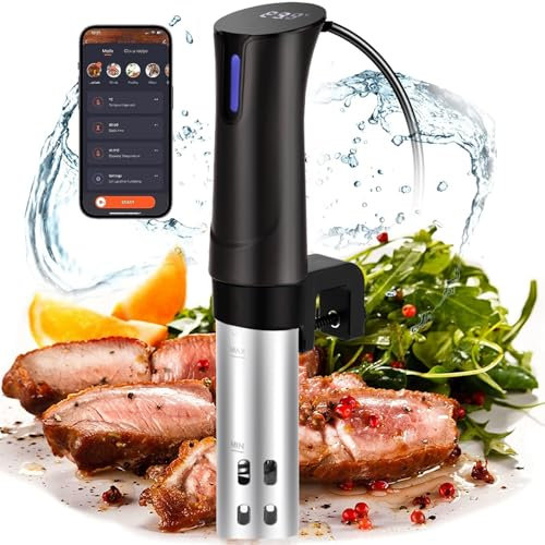 Sous Vide Machine, 1100W Sous Vide Cooker, Thermal Immersion Circulator, Adjustable Clamp And Digital LED Touch Screen/APP Control, Fast-Heating Accurate Temperature with Timer, Precision Cooker