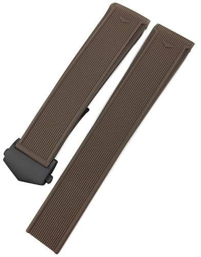 FFHDJL 20 mm 22 mm Naturkautschuk-Armband, für TAG Heuer Aquaracer 300 500 Watch Taucharmband, Sport-Silikon-Armband(Brown black,22mm(43mm Dial))