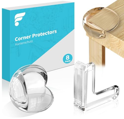 shinfly Eckenschutz Baby, 8 Stück Kantenschutz Baby Selbstklebend Transparent Tischkantenschutz, für Scharfen Kantenschutz an Allen Arten von Möbelecken das Kinder vor Verletzungen zu Schützen(O + L)