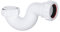 PlumbEZ Shallow P Trap 40mm (1.1/2 Inch) Bath Trap/Shower Trap with Universal Outlet, White Shallow Bath Trap and Bath Waste Pipe Solution
