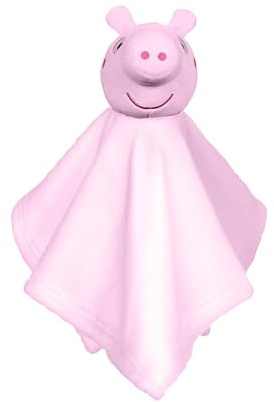 Character World Offizielle Peppa Pig Schmusetuch für Babys und Kleinkinder, Schnuller, Kuscheldecke, Sicherheitsdecke für Neugeborene, Mädchen, Kleinkinder, Autositz, Kinderwagen, Kinderzimmer, Rosa