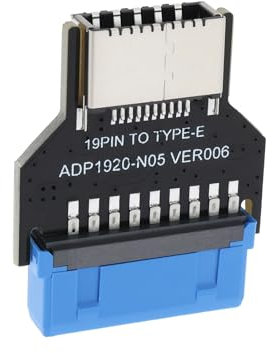 eMagTech 180 Degrees Adapter USB 3.0 19-Pin Internal Header to USB 3.1/3.2 Type-C 20-Pin Extend Adapter for Type E to PCs Front Panel Port
