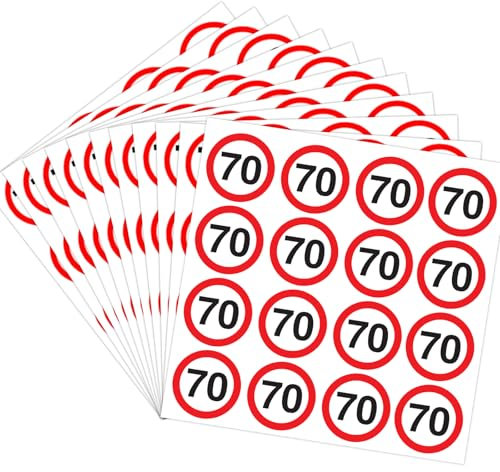 70 Geburtstag Sticker,160 Stk Verkehrsschild 70 Geburtstag Deko Aufkleber,Deko 70 Geburtstag Mann Frau, Geburtstagssticker 70 Geburtstagsdeko, 70. Geburtstag Aufkleber für 70er Jubiläum Party Geschenk