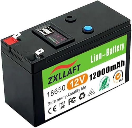 SpokeNation Batterie LiFePO4 à décharge Profonde 12 V avec système BMS 3 Ah 6 Ah 10 Ah 12 Ah 15 Ah 20 Ah Batterie Li-ION Rechargeable 12 Volts, 12