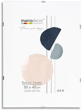 MARCODECOR MARCODECOR.COM Marco Clip 30x40 cm de Cristal Acrílico Resistente – Lámina sin Marco, Ideal para Posters, Diplomas y Láminas Decorativas (Marco Clip, 30x40 cm)