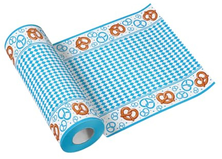 PAW - Tischläufer aus Airlaid (24m) I Tischdeko für Oktoberfest | Ideal Tishdeko bei Festen und Partys im Stile von Oktoberfest oder für Bayrischen Flair I Farbe: Bavarian Brezel