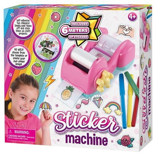 rightclick Kids Mini Sticker Maker Machine – Label Printer, Tattoo & Sticker Printer, DIY Crafts for 5 Year Olds, Baker Ross Kit, Cricut Machine Alternative, Home Decoration Fun