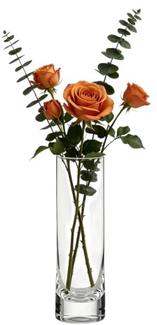 6.89x1.85Inch Glass Cylinder Bud Vases Clear Handmade Centerpieces Single Rose Flower Vases Bulk for Wedding Table Home Desk Decor