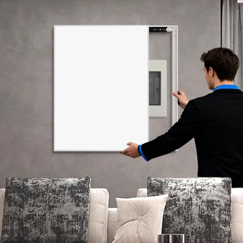 Vibeo Cache Compteur Electrique Cache-Panneau Électrique Décoratif avec Porte Coulissante, Cache-boîte à Fusibles 40 50 60 70 80 cm, Cache-boîte de Distribution Dissimulant(Style B,16x20in/40x50cm)