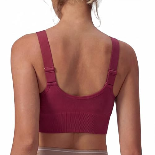 Leversic Sports Bra Women Adjustable Straps Removable Pads Crop Top S-XXL | Wirefree Workout Bras Seamless Yoga Bralette Plus Size Running Bras Gym Bra for Fitness