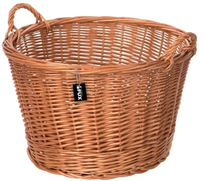 Allzweckkorb gross rund Weide geflochten zwei Griffe robuster Korb 42cm