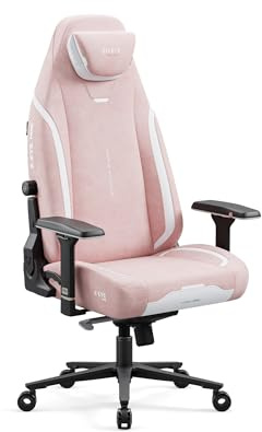 Diablo X-Eye Prime Silla Gamer Ergonómica de Tela con Asiento Frío, Reposacabezas Memory Magnético, Soporte Lumbar ProSpine, Reposabrazos 4D y Base Metálica Akira Pink