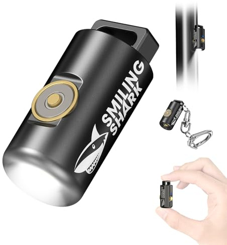 Smiling Shark Mini-03, Ultrahelle Mini-Schlüsselanhänger-Taschenlampe mit Mehreren Modi, Kompakt & Stoßfest, Spritzwassergeschützt, Ideal Für Zuhause, Outdoor, Camping, Notfall.