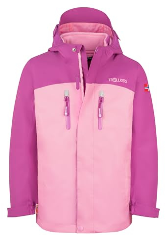 Trollkids Girls Bryggen 3in1 Jacket 98, Fresh Berry/Graphite