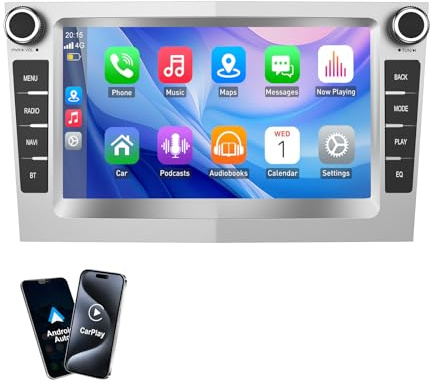 ESSGOO 4+64G Android 14 7 Zoll Wireless CarPlay Android Auto GPS Für Opel | Corsa C/D Zafira B Astra G H IPS Touchscreen Bluetooth FM RDS Schwarz