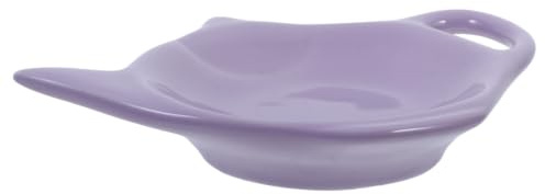 Plato de Té Forma de Tetera de Cerámica Púrpura 1 Pieza | Práctico y Ligero, para Salón y Estudio, Accesorio para Té, Almacenamiento Sencillo y Uso Decorativo