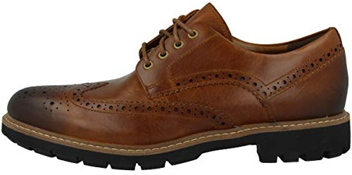 Clarks Herren Batcombe Wing Derbys, Dark Tan Lea, 43 EU